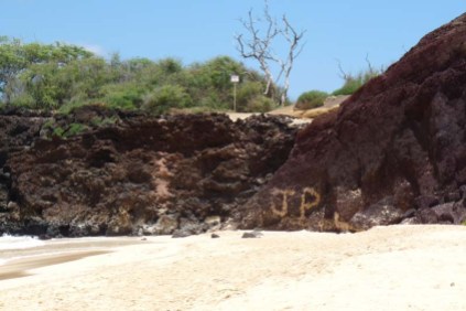 Beach Graffiti (done with sand) - Big Beach, Makena, Maui